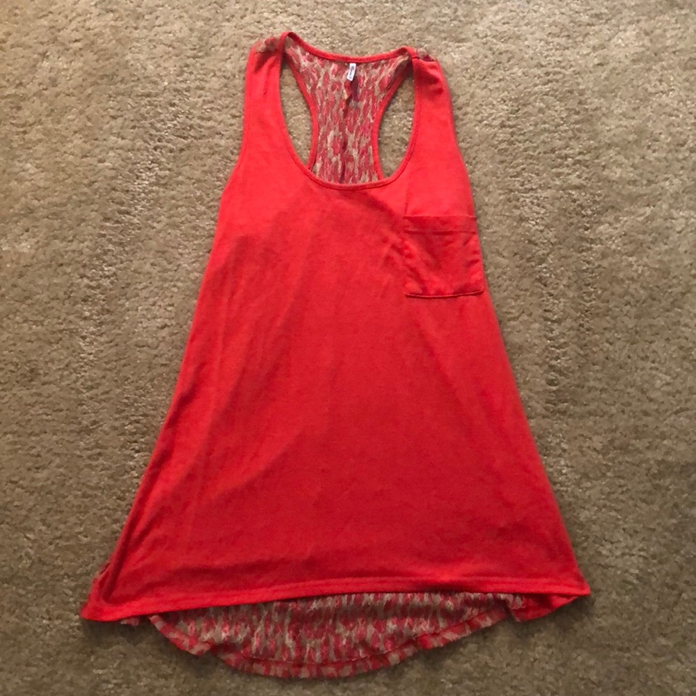 Orange cheetah print tank top